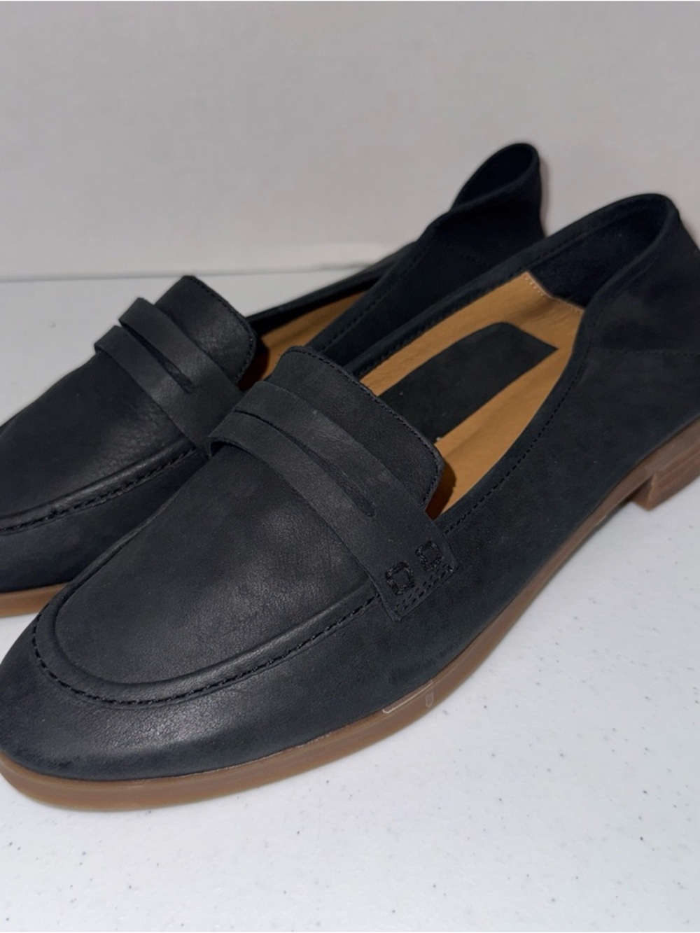 Black Women's Penny Loafers - Classic Slip-Ons 9.5 lucky brand